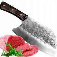 OSTRY NÓŻ JAPOŃSKI SZEFA KUCHNI 30CM RĘCZNIE KUTY TASAK DO MIĘSA I WARZYW