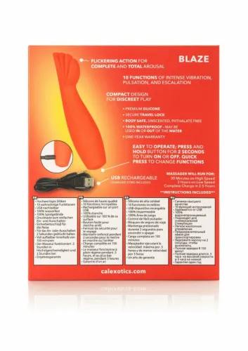 calexotics red hot blaze - kompaktowy stymulator silikonowy, 10 trybow na Arena.pl