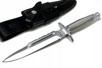 Nóż myśliwski taktyczny BOWIE ręcznie wykonany stal D2 skórzane etui Impact