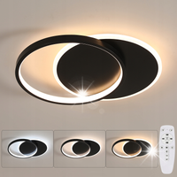 LAMPA SUFITOWA LED ZYRANDOL CZARNY OKRAGLA Z PILOTEM NOWOCZESNA 32W