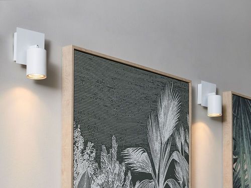 Zestaw 2 lamp ściennych metalowy biały TIGRIS na Arena.pl