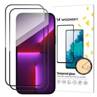 zestaw 2x szkło hartowane na cały ekran z ramką do iphone 15 pro max czarne