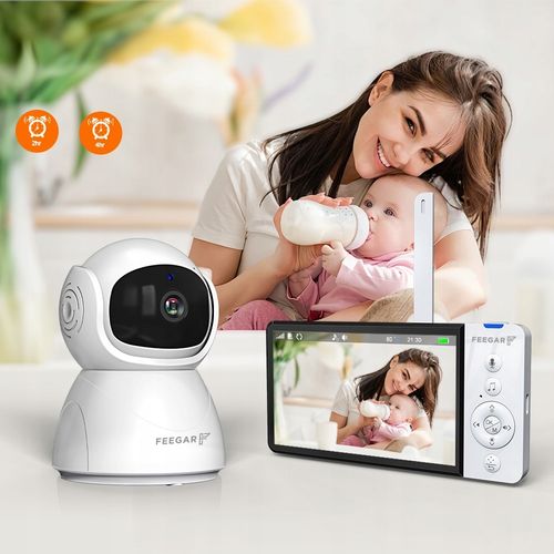 Elektroniczna Niania Feegar Kamera Obrotowa Lcd 5'' 5000Mah Zoom Nagrywanie na Arena.pl