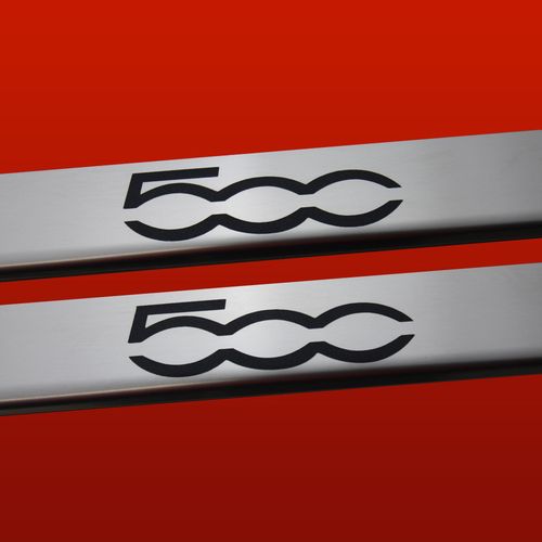 Listwa progowa FIAT 500 Stal nierdzewna 304 mat z czarnymi literami 2szt na Arena.pl