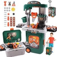 zestaw skrzynka z narzędziami dla dzieci warsztat zabawkowy w walizce