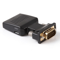 ADAPTER KONWERTER VGA D-SUB + DŹWIĘK AUDIO DO HDMI  FULL HD 1080p
