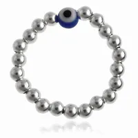 SREBRNY PIERŚCIONEK NA GUMCE GŁADKIE KULKI KULECZKI OKO PROROKA OCZKO