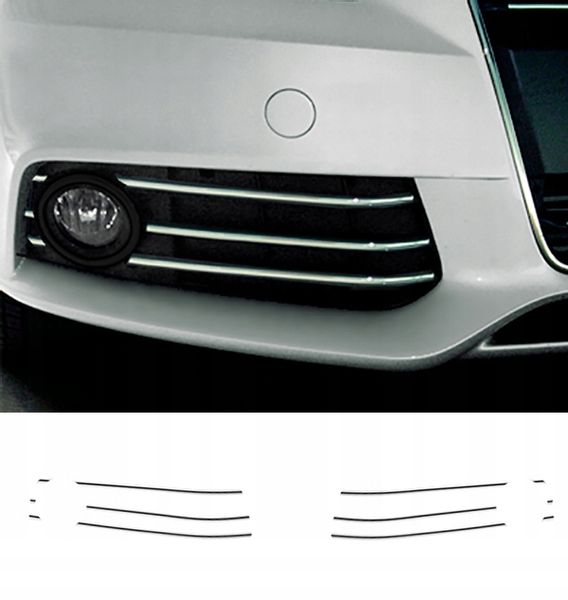 Audi A4 B8 - Listwy CHROM GRILL Zderzak Atrapa zdjęcie 1