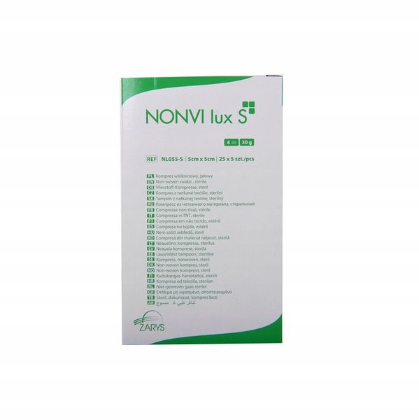 ZARYS NONVI lux S-5cm x 5cm 25szt x 5szt Kompres włókninowy, jałowy zdjęcie 6