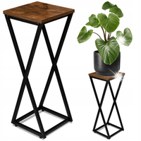 Kwietnik loftowy KONEL RUSTIC czarny postarzany dąb 62 cm