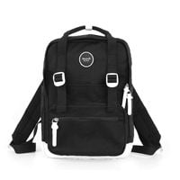 czarny, pojemny plecak damski z kieszenią zewnętrzną - himawari