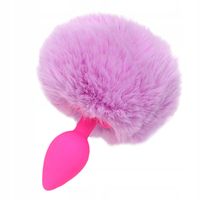 Korek analny silikonowy z kitką.