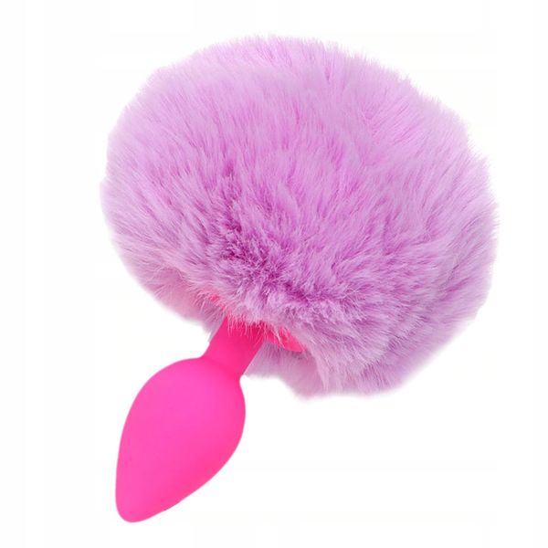 Korek analny silikonowy z kitką. zdjęcie 1