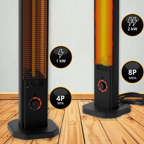 2w1 Promiennik podczerwieni ciepła tarasowy TOR 8 poziomów 2000W pilot na Arena.pl