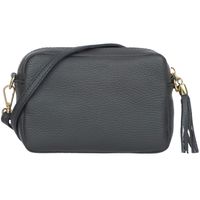 VERA PELLE torebka damska skórzana listonoszka z paskiem V491 c.szara