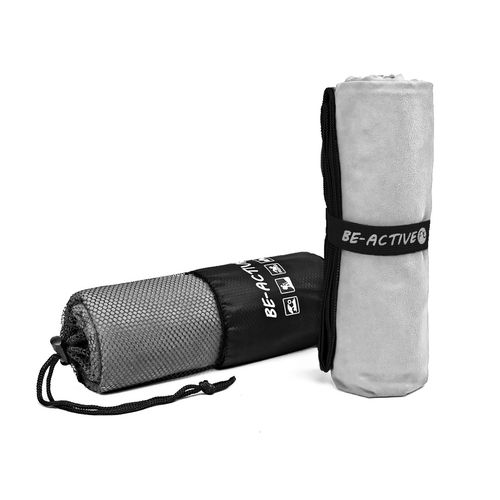 Ręcznik Szybkoschnący Z Mikrofibry 130X80 Szaro-Czarny na Arena.pl