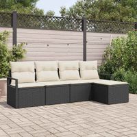 Zestaw Sof 5 pcs Czarny polirattan