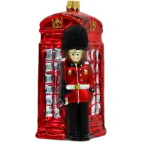 Bombka choinkowa szklana: Londyński Strażnik z Budką Telefoniczną