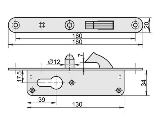 ZAMEK HAKOWY DO BRAM DRZWI PRZESUWNYCH H35 H-35 na Arena.pl