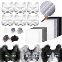 MASKA NA TWARZ DLA KOTA THERIAN COSPLAY DO MALOWANIA DIY BIAŁY PAPIER 6SZT