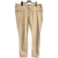 Zero Spodnie Damskie Wygodne Stylowe Jeansowe Dżinsowe Beżowe 44