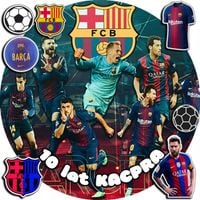 OPŁATEK NA TORT 20CM - PIŁKA NOŻNA FC BARCELONA + IMIĘ + ! 15CM 18CM