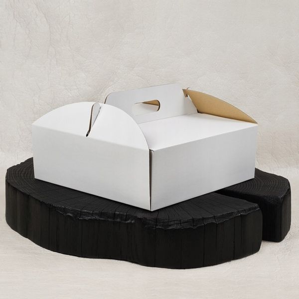 Karton pudełko na tort ciasto 35x35x15 cm BIAŁE opakowanie BARDZO MOCNE zdjęcie 4