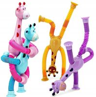 RURKI POP TUBE RURY TUBY SENSORYCZNE żyrafa ANTYSTRESOWA LED ŚWIECI 4 szt