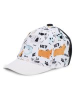 Czapka z daszkiem bejsbolówka chłopięca zwierzątka biała 42-46 YOCLUB