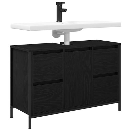 Szafka pod umywalkę z szufladami, czarny dąb, 90x34,5x60 cm na Arena.pl