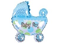 Balon foliowy "Wózek dla chłopczyka", 80 cm x 67 cm [balon z helem]