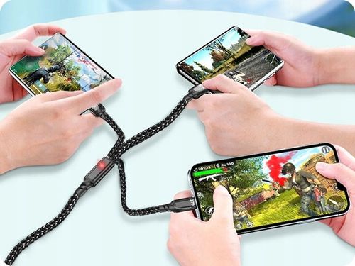 ŁADOWARKA SAMOCHDOWA DO TELEFONU 4xUSB A QC3.0 / USB C 20W KABEL 3W1 60W na Arena.pl