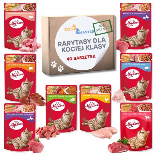 Karma mokra dla kota Saszetka Mix Smaków RARYTASY DLA KOCIEJ KLASY 40 szt na Arena.pl