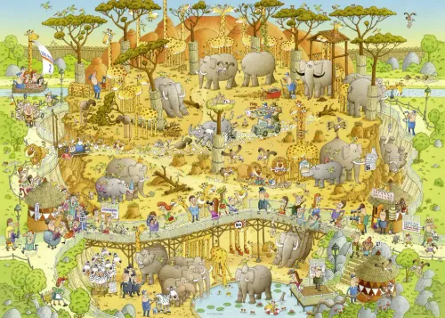 Afrykańskie ZOO. Puzzle 1000 elementów na Arena.pl