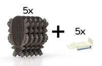 Deska z roebucka dąb 4 rzeźbiona ciemna - zestaw 5 sztuk z zaciskami