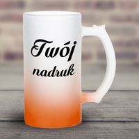 Kufel z mrożonego szkła z pomarańczowym dnem z Twoim nadrukiem