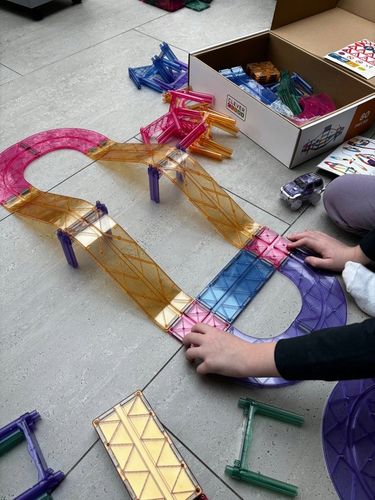 Cleverclixx klocki magnetyczne 80el Large Race Track Pastel na Arena.pl