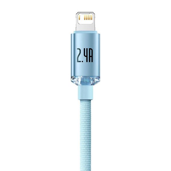 Kabel USB do iP Baseus Crystal Shine, 2.4A, 1.2m (niebieski) zdjęcie 2