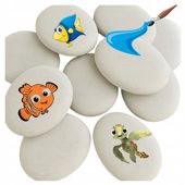 KAMIENIE DO MALOWANIA BIAŁE OWALNE 5-8CM ZESTAW 10SZT ROZWIJANIE