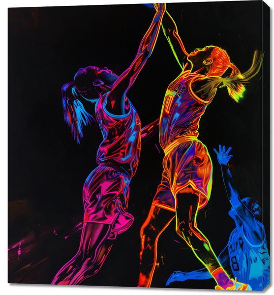 Obraz 90x100cm Mecz W Kosza zdjęcie 1