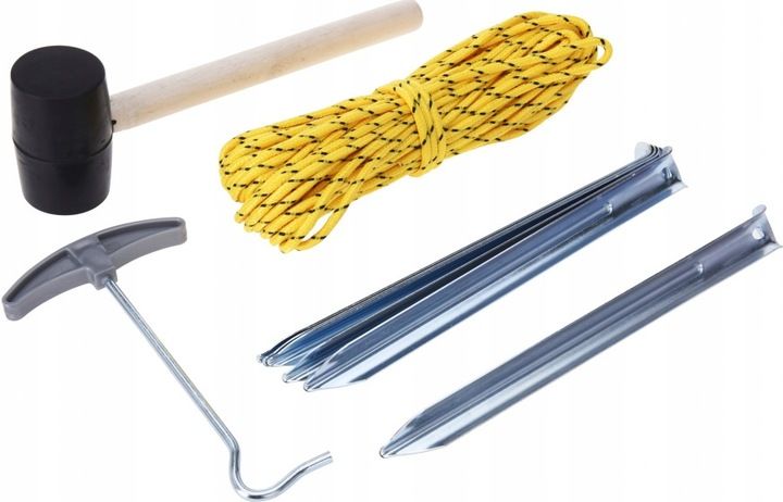 ZESTAW TURYSTYCZNY KEMPINGOWY POD NAMIOT MŁOTEK ŚLEDZIE LINKA 9 ELEMENTÓW zdjęcie 2