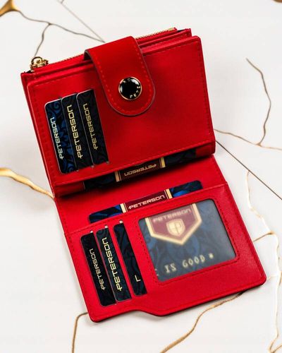 portfel damski średnich rozmiarów ze skóry ekologicznej - peterson na Arena.pl