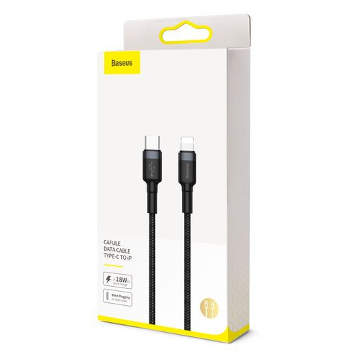 kabel usb-c do lightning pd baseus cafule, 18w, 1m (czarno-szary) na Arena.pl