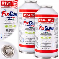 2x GAZ CZYNNIK CHŁODNICZY DO NAPEŁNIANIA KLIMATYZACJI R134A + USZCZELNIACZ