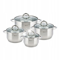 Garnki stalowe 8 ele. 2.1/2.9/3.9/6.6L KINGHOFF Silver KH-4448