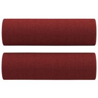 Poduszki ozdobne, 2 szt., winna czerwień, Ø15x50 cm, tkanina
