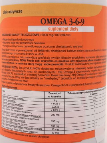 Omega 3-6-9 - 1000mg - Now - 100kaps na Arena.pl