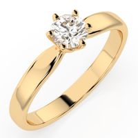 pierścionek z żółtego srebra 925 z diamentem (brylantem) 0,3 ct lab
