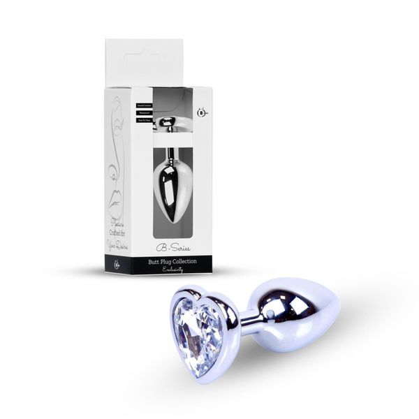 Plug-Jewellery Silver Heart Plug- Clear zdjęcie 11