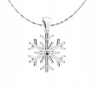 Kryształowa Śnieżynka Gwiazdka CYRKONIE NASZYJNIK